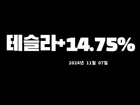 테슬라,코스피코스닥시황,미국증시마감시황및대응전략20241107 0547090352