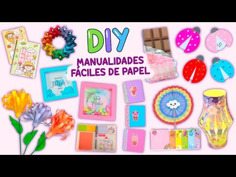 10 MANUALIDADES FÁCILES DE PAPEL - IDEAS LINDAS PARA REGALOS - ÚTILES ESCOLARES - FIDGET Y MÁS