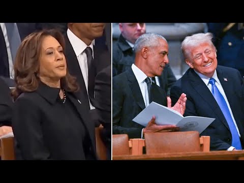 Trump and Obama Gaze at Kamala Harris