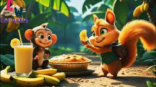 बन्दर🐒ने जूस कैसे बनाया🤔😱🙊|#cuteanimal #cartooncats #cartoonanimals #cartoonforkids #cartoonvideo