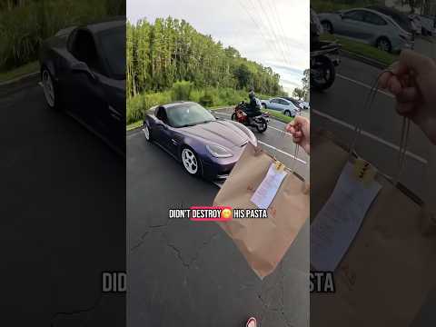 Uber Eats in a Corvette #cars #corvette #viral #racecar #shorts #car #pov
