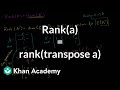 Understanding Matrix Rank and Transpose