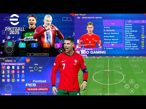 eFOOTBALL PES 2025 PPSSPP CAMERA PS5 ANDROID OFFLINE NEW KITS 2024/25 REAL FACES & LATEST TRANSFERS