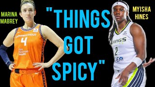 Marina Mabrey and Myisha Hines Allen Had Some Words For Each Other During The Dallas vs. Connecticut