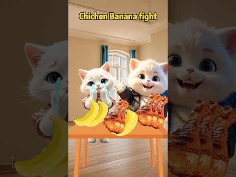 Kitten Chicken Banana! 🙀 #funny #catstory #family