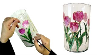 A simple and Effective way to decorate a Glass Vase