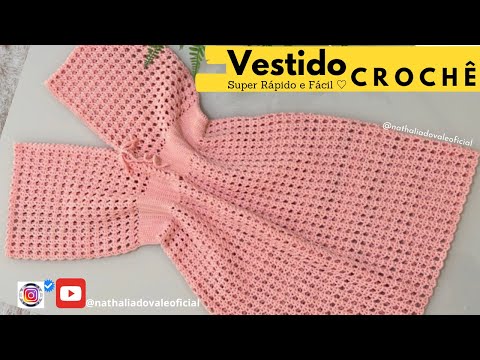 Saída de Praia Crochê econômica, passo a passo fácil e rápido de fazer. Vestido de Crochê