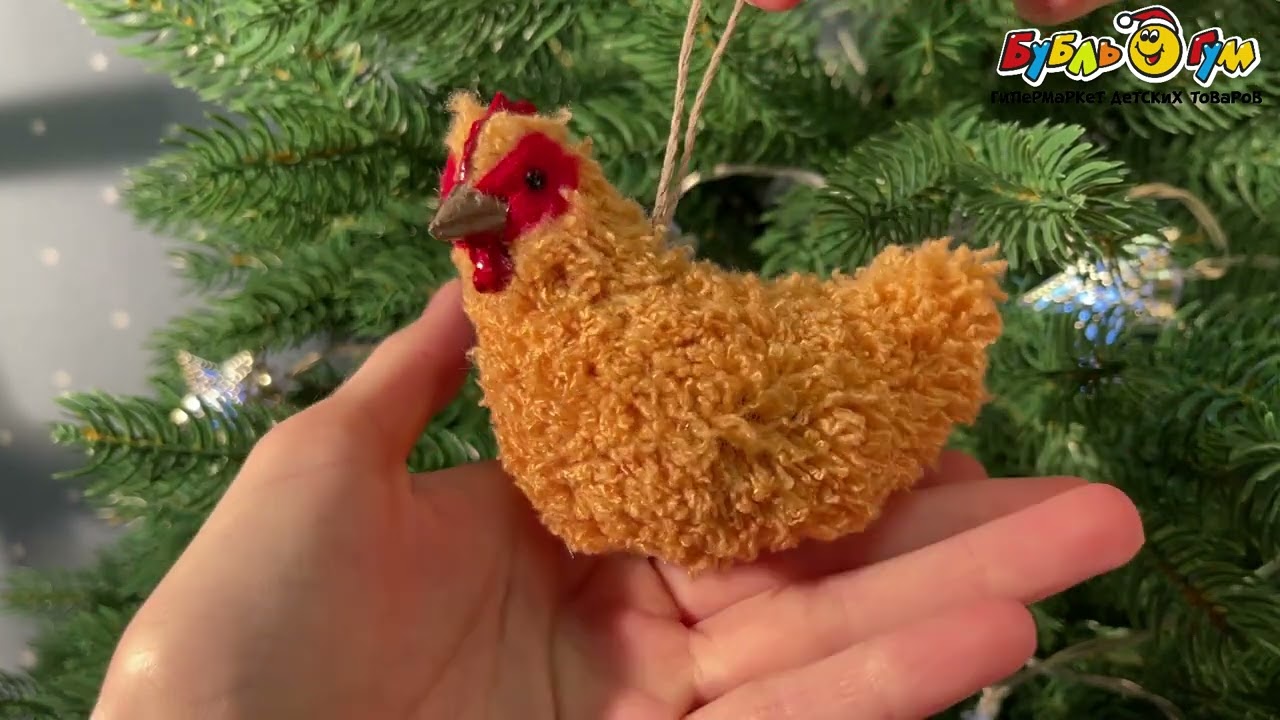 Елочная фигурка Курочка декоративная 8см - видео