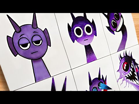 Drawing INCREDIBOX SPRUNKI ( Durple ) Phase 1 vs Phase 2 vs Phase 3 vs Phase 4 vs Phase 5 vs... 6