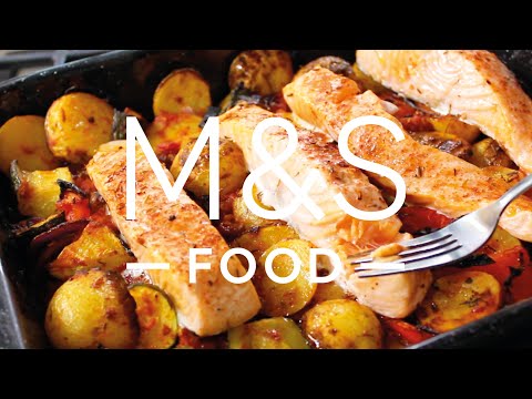 Chris' super salmon traybake | M&S FOOD