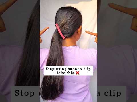 try this easy banana clip hairstyle hack/#hair #hairtutorial #hairstyle #hacks #clips #shorts #viral