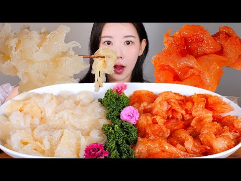 꼬독함이 몰려온다🪼💕 해파리 먹방 겨자, 불닭소스와..🔥  jellyfish [eating show] mukbang korean food