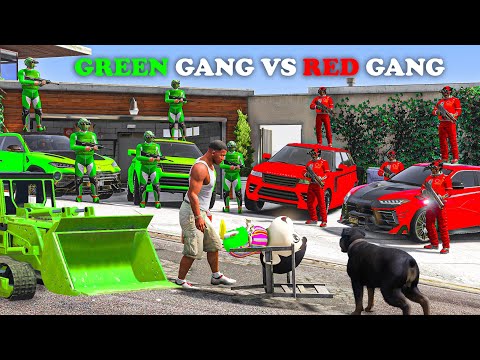 Franklin Red Gang VS Shinchan Green Gang Fight Match In GTA 5!