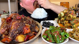 간장찜닭+오이지+양념고추+오이소박이+콩자반+쌀밥 한식풀세트 먹방 MUKBANG