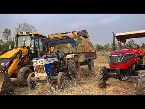 JCB 3DX Backhoe And Mahindra Tractor And Swaraj Tractor Working For Road Construction | Jcb Dozer