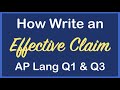 Understanding Claims in AP Lang Essays