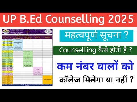 UP B.Ed Counselling 2025 || B.Ed Counselling 2025 Latest Update