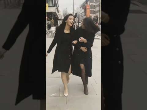 Sanaya Irani and Rabia Maddah #sanayairani #friends #shorts #sweetbutpsycho #fyp #london #ghost