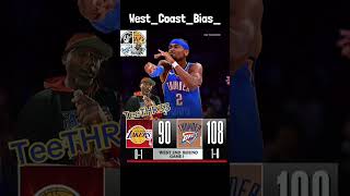 Game 1 Thunder 108 Lakers 90 … AR WHAT THE HECK BRO! #west_coast_bias_ #sportsblog #nba #gameone