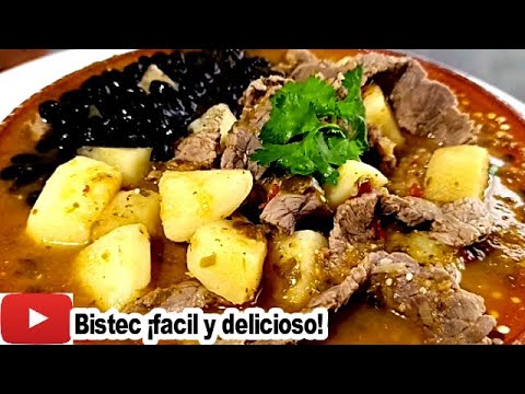 🔴Como hacer un Delicioso Bistec Con Papas en Salsa Ranchera ¡Fácil y Bien Rico!