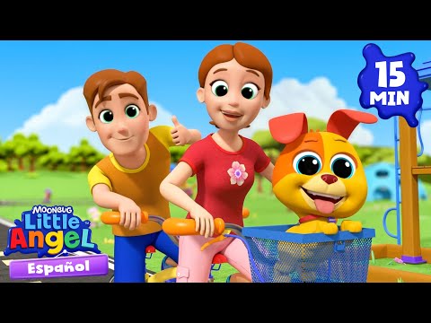 Aprender a montar en bicicleta | Canciones Infantiles 🎵  Para bebés | Little Angel y sus amigos