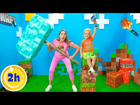 Chris and Mom explore Video Games Rooms - Funny kids adventures!