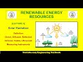 Solar Radiation Concepts and Measurements