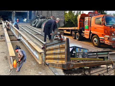 Handmade Heavy Duty Truck Trailer Body Frame Production in Local Factory || Amazing Mechanics