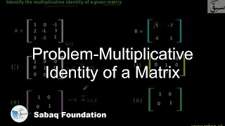 Problem-Multiplicative Identity of a Matrix
