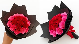 Paper Flower BOUQUET 💐 || DIY Gift Idea || BIRTHDAY / VALENTINE'S DAY / TEACHERS DAY Gift Idea 