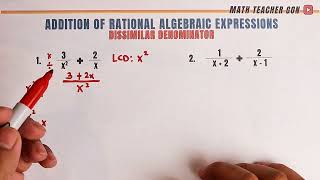 Adding Rational Algebraic Expressions with Different Denominators