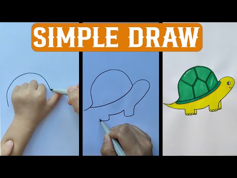 How to draw turtle ( कछुआ ) step by step for kids  | how to draw kachhua from hand step by step easy