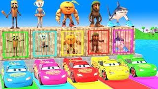 Long Slide Game With Tiger Cow Elephant Gorilla Hippopotamus 3d Animal Game Funny Animals 3d