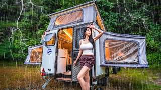 LUXURY RV CAMPING IN THE RAIN⚡