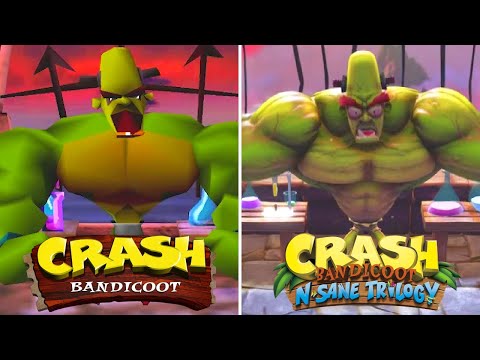 Crash Bandicoot N. Sane Trilogy - All Bosses Comparison (PS5 vs Original)