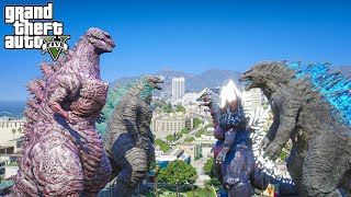 Shin Godzilla, The Legendary Godzilla vs Prime Godzilla, SpceGodzilla - The New Battle ( GTA V Mod )