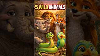 5 Wild Animals | मिलिए 5 जंगली जानवरों से | Fun Animal Learning for Kids