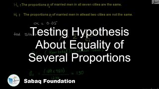Testing Hypothesis About Equality of Several Proportions