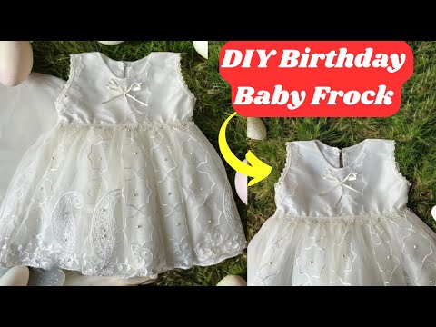 How To Cut And Stitch birthday baby frock || Fancy Baby Frock ||