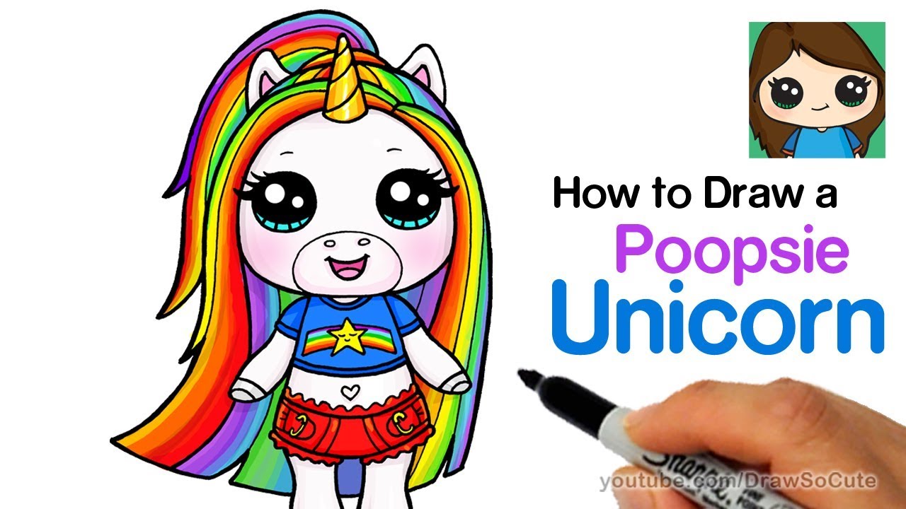 How to Draw Poopsie Slime Surprise Unicorn Rainbow Brightstar