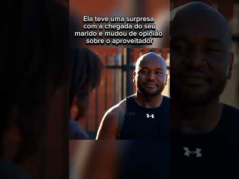 ela teve uma supresa com a chegada do seu marido