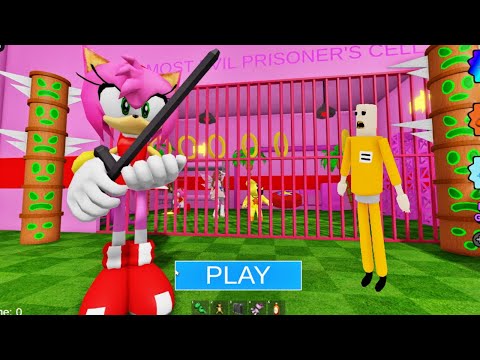 AMY ROSE VS BARRY'S PRISON RUN! SCARY OBBY #roblox #obby