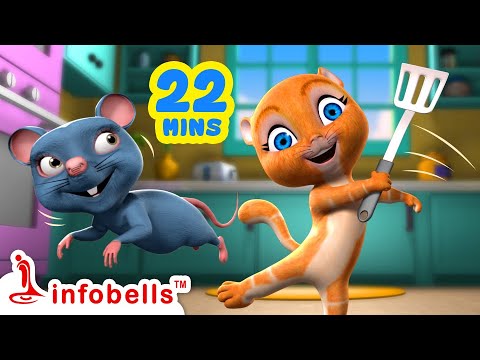 Meow Meow Meow Meow Billi Karti Meow Meow | Hindi Rhymes for Children | Infobells #hindirhymes