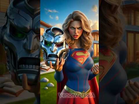 😱 ¡Supergirl Obliga al Doctor Doom a Mostrar su Cara! | ¡Venom y Araña HUYEN!  #supergirl