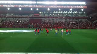 Calentamiento: R. Sporting 2-1 Valencia. COPA DEL REY