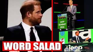 CRINGE MELTDOWN! Harry’s ANNOYING Voice And Bizarre Word Salad Speech Leave IAPP Crowd STUNNED!!