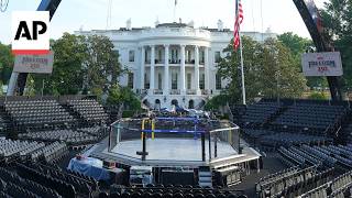 YouTube video thumbnail: First Look at the UFC Octagon Ahead of the Cage-Match at the White House