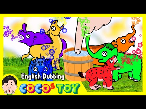 En Dubbing｜Fun color play with Cenozoic animalsㅣColor play, Learn ColorsㅣCoCosToy