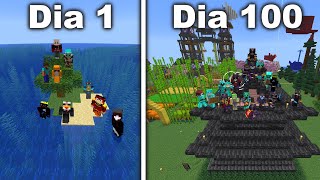 Esto hacen mis subs en 100 Dias en una ISLA Diminuta en Minecraft
