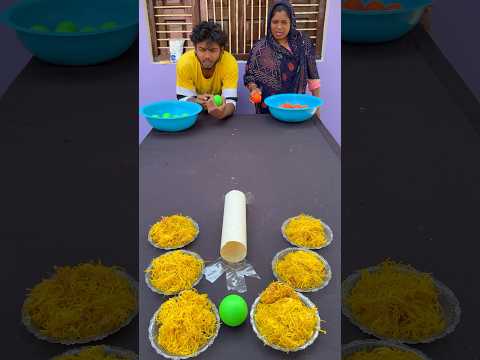 Family Roll Bal & Eat Noodles Challenge